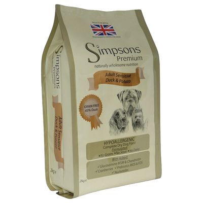 Simpsons Premium Adult Sensitive kachna & brambory 2 kg