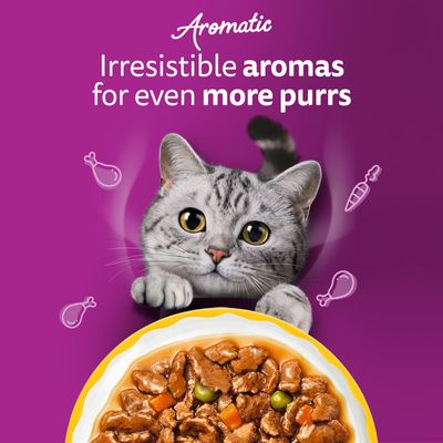 Whiskas 1+ Aromatic Selection Poultry in Gravy - Saver Pack: 24 x 85g