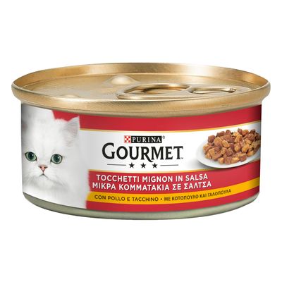 Gourmet comida húmeda 24 x 195 g Pollo y pavo en salsa
