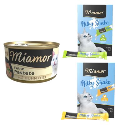 Miamor Pastete, 24 x 85 g + Miamor Milky Shake: indyk, 4 x 20 g i kurczak, 4 x 20 g gratis!