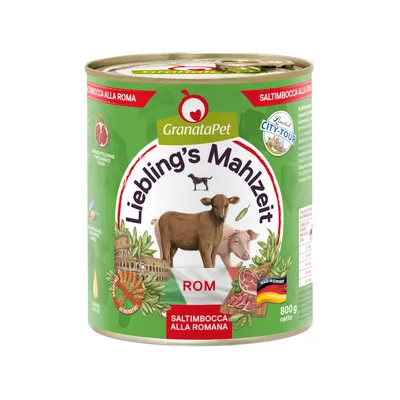 Granatapet Liebling's Meal City Tour 6 x 800g - dog wet food - Rome (Saltimbocca alla Romana)