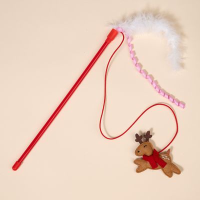 TIAKI wędka dla kota, renifer z piórami