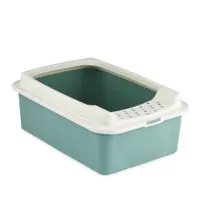 Rotho MyPet Bac à litière pour chat Eco Bonnie, M - gui vert / blanc