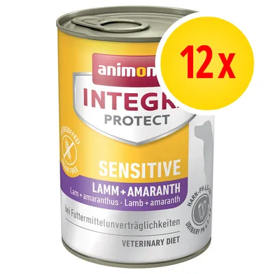 animonda INTEGRA PROTECT Sensitive Lamm + Amaranth, 12x blik, graanvrij, bij voedingsmiddelonverdraaglijkheden, urinary pH 6,5–6,7, veterinary diet
