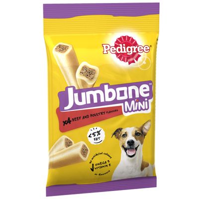 PEDIGREE® JUMBONE™ Mini Adult Small Dog Treats Beef & Poultry 12 x 160g (48 chews)