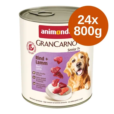 Megapakiet animonda GranCarno Original Senior, 24 x 800 g - Wołowina i jagnięcina 