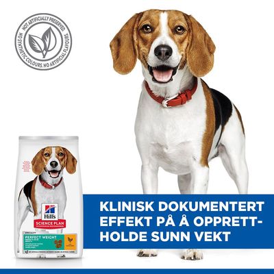 Hill's Science Plan Perfect Weight Adult 1+ Medium med kylling