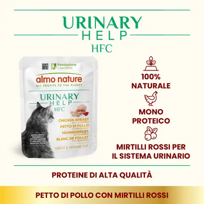 Almo Nature HFC Urinary Help 6 x 50 g - Tonno dell'Atlantico con Mirtilli rossi