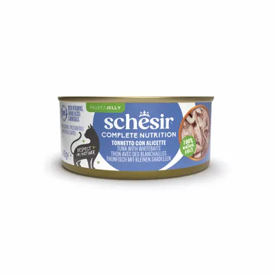 Lot économique Schesir Complete Nutrition Filet en gelée 24 x 140 g - thon, blanchailles 