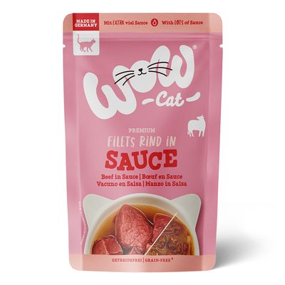 WOW en sauce 8 x 85 g pour chat bœuf