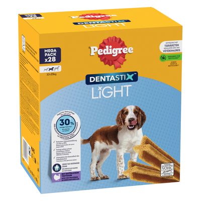 Pedigree Dentastix Light: Zahnpflege Snack für mittelgroße Hunde (10 - 25 kg) Multipack (112 Stück)