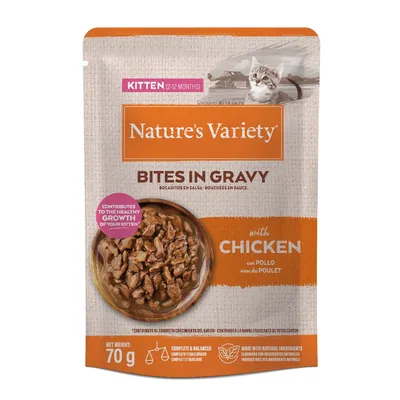 Nature's Variety Kitten Bouchées en sauce 28 x 70 g pour chat - poulet