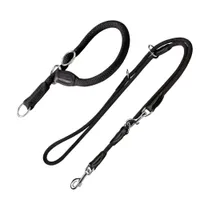 Lot Hunter Freestyle, noir : collier + laisse pour chien - Halsband Größe max. 45 cm + Leine 200 cm