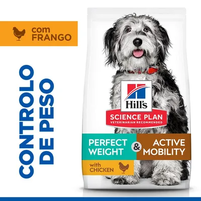 Hill's Science Plan Perfect Weight & Active Mobility Adult 1+ Medium frango - 12 kg