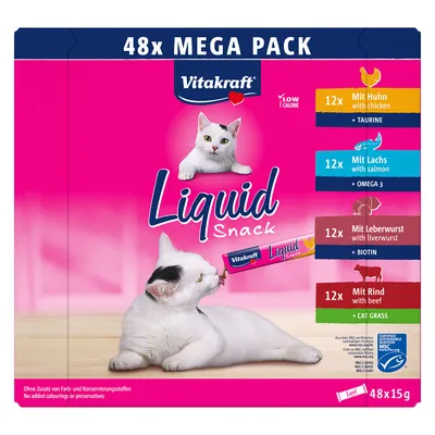 Vitakraft Cat Liquid-Snack Multipack - 48 x 15 g (Mix 2)