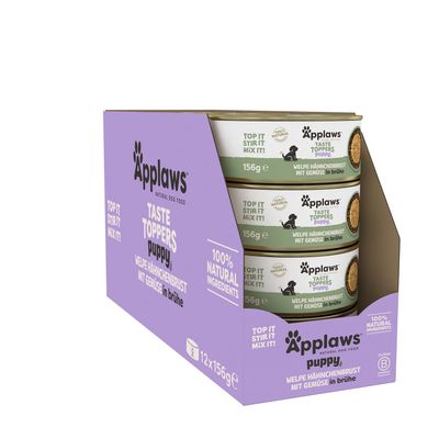 Applaws Puppy Taste Toppers in Brühe 6 x 156 g - Hähnchenbrust mit Gemüse