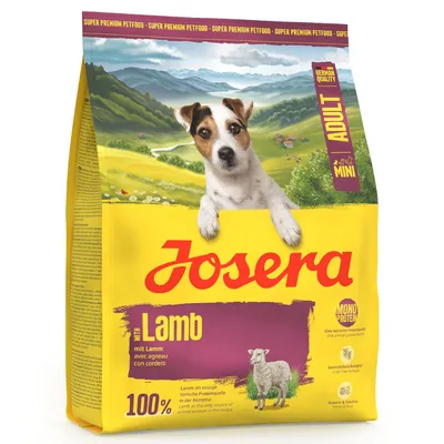 Josera Adult Mini mit Lamm, Super Premium Petfood, German Quality, Monoprotein, 100% Lamm als einzige tierische Proteinquelle, getreidefreie Rezeptur.
