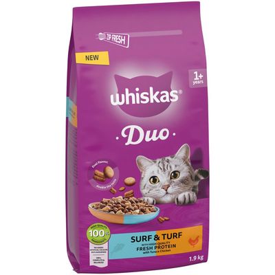 Whiskas Adult Duo with Tuna & Chicken Economy Pack: 2 x 1.9kg