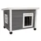 Kerbl Pet Maison pour chat Rustica, blanche/grise L 57 x l 45 x H 43 cm
