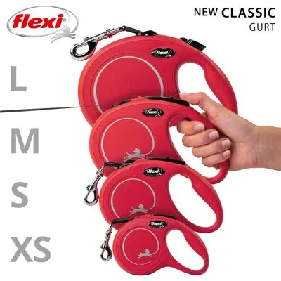 flexi Classic harnasgordel rood, 3 m - Maat XS: tot 12 kg