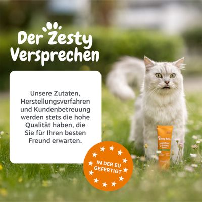 Der Zesty Versprechen: Unsere Zutaten, Herstellungsverfahren und Kundenbetreuung werden stets die hohe Qualität haben, die Sie für Ihren besten Freund erwarten. In der EU gefertigt.