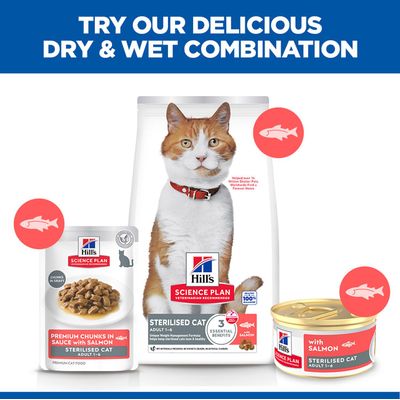Hill's Science Plan Adult Sterilised Mousse - cat wet food - Salmon (12 x 85g)