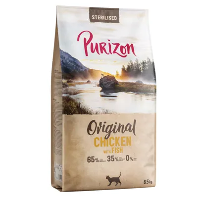 Purizon Sterilised Original Пиле с риба, 65% животински добавки, 35% растителни добавки, 0% зърнени култури, 6,5 кг торба. Purizon Sterilised Original Пиле с риба, 65% животински добавки, 35% растителни добавки, 0% зърнени култури, 6,5 кг торба.