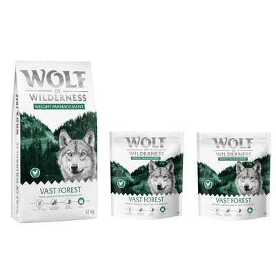 12 + 2 kg gratis! 14 kg Wolf of Wilderness - getreidefreie Rezeptur - "Explore The Vast Forests" Weight Management 12 + 2 kg gratis! 14 kg Wolf of Wilderness - getreidefreie Rezeptur - "Explore The Vast Forests" Weight Management