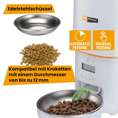 Ferplast foderautomat Risto Pet - Upp till 4 liter torrfoder