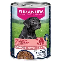 18 + 6 gratis! 24 x 400 g Eukanuba  - Senior Reich an Rind mit Kürbis