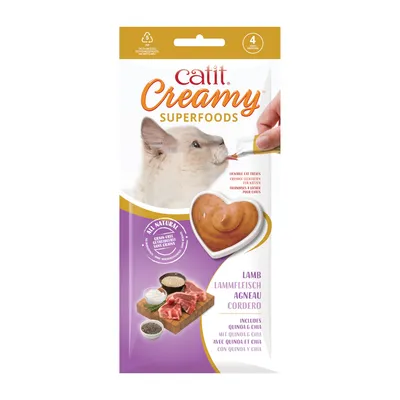 Catit Creamy Superfoods 4 x 10 g - agneau, quinoa et chia