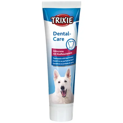 Trixie Dental tandkräm med nötköttssmak - Set: tandkräm med nötköttssmak 100 g, fingertandborste och -massageborste, tandvårdsspray 50 ml