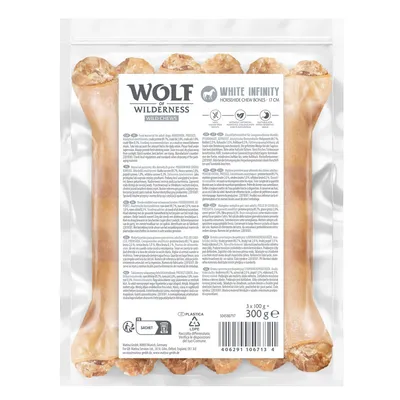 Wolf of Wilderness tuggben av hästhud "White Infinity" - 3 x 17 cm (300 g)