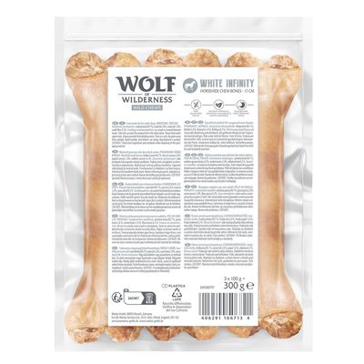 Wolf of Wildenress Kauknochen aus Pferdehaut "White Infinity" 3 x 17 cm (300 g)