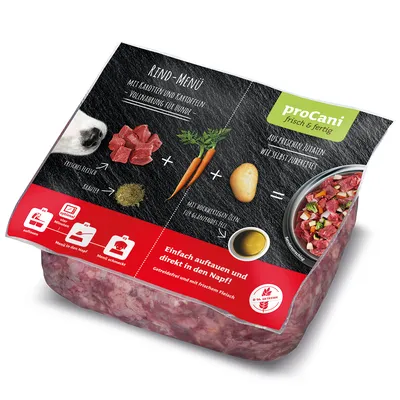 proCani Frisch & Fertig Rind Menü - 50 x 500 g