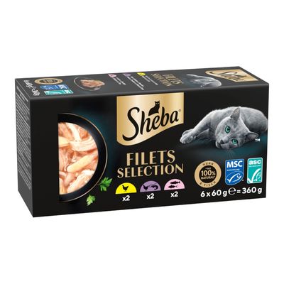 Sheba Filets 6 x 60 g Mix II (3 Sorten gemischt)
