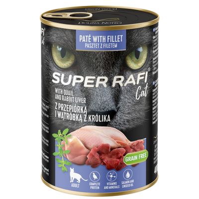 Rafi Cat Super 12 x 400 g Hígado de codorniz y de conejo