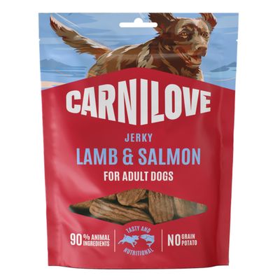 Carnilove Dog Jerky Snack Jehněčí a losos (100 g)