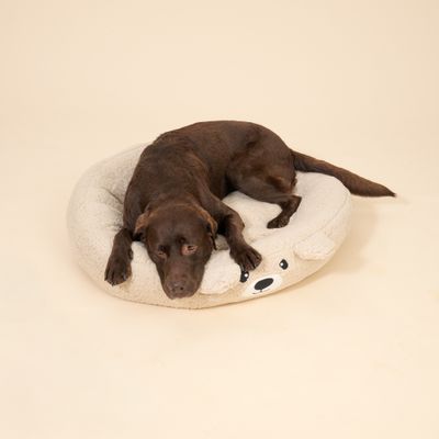 TIAKI Haustierbett Teddy Bear - Größe L: Ø 80 x H 18 cm