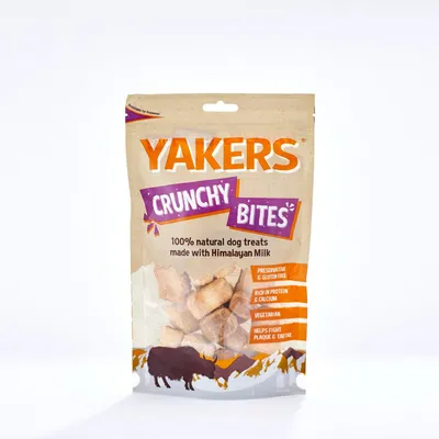 YAKERS Crunchy Bites, 100% natural dog snacks made from Himalayan milk, free from preservatives and gluten, high in protein and calcium, vegetarian, supports dental care. YAKERS Crunchy Bites, 100% natural dog snacks made from Himalayan milk, free from preservatives and gluten, high in protein and calcium, vegetarian, supports dental care.