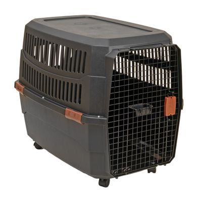 TIAKI caisse de transport avec roulettes, noire - Taille XL : L 102 x l 71 x H 67 cm