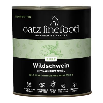 Catz Finefood Nr. 103, Huhn. Natürlich gut, mmmmiau. Ohne Zuckerzusatz, getreidefrei, keine Tierversuche. Premium Katzenfutter in Dose mit 98% Fleischanteil und Kochsud.