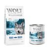 Wolf of Wilderness Kombi-Paket: Adult Trockenfutter + passende Nassfutter 12 kg Blue River - Lachs + 24 x 800 g Blue River - Fisch