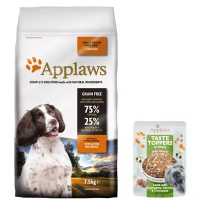 7,5 кг / 15 кг  Applaws сухой корм для собак +  Taste Topper с ягненком 1 х 85 г в подарок!