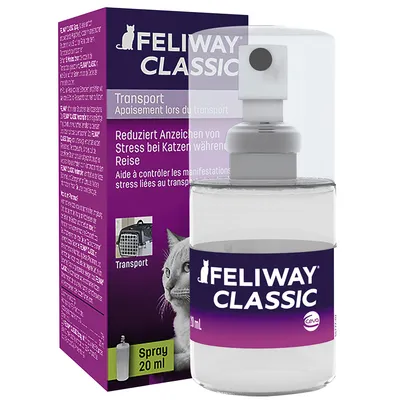 Feliway Classic Spray 20 ml, vähentää kissojen stressin merkkejä matkan aikana. Kuljetusapua kissoille.