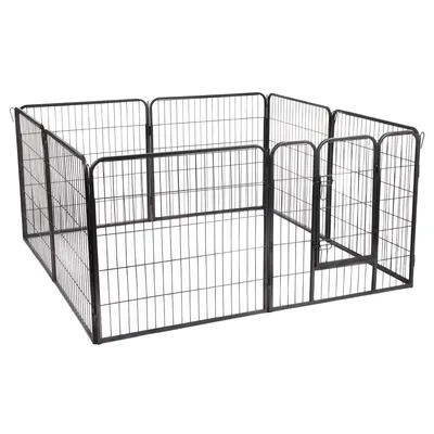 Kovová ohrada pre šteňatá - 8 dielov s veľkosťou š 80 cm x v 80 cm