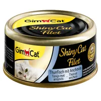 Sparpaket GimCat ShinyCat Filet Dose 12 x 70 g - Thunfisch & Anchovis