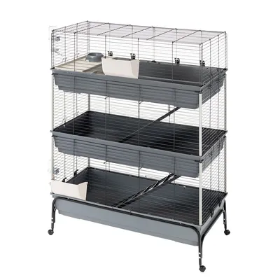 Ferplast smådjursbur Vital 120 med 3 våningar - L 120 x B 60 x H 167 cm