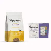 Pakiet Applaws Kitten, 7,5 kg + Applaws Kitten w puszkach, 6 x 70 g - Mieszany pakiet próbny Kitten