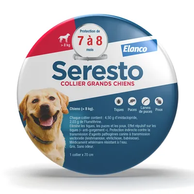 Collier antiparasitaire Seresto® pour chien - 1 collier grand chien > 8 kg, 70 cm